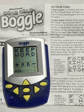 BOGGLE GAME - Electronic Hand Held Game - 2002 Hasbro Parker Bros. Works Great